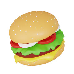 Burger 3d junk food icon