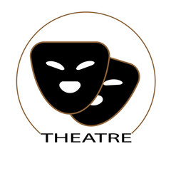 Masquerade vector icon on white background. Theatre mask icon