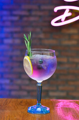 summer Fresh lemonade mocktails with crushed ice,   and divers oranges. Summer cold drink concept in luxury bar.