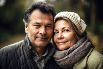 Naklejka premium Portrait of an elderly couple AI generative art