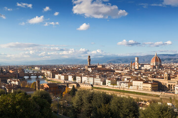 Firenze. Veduta da Piazzale Michelangelo con l'Arno 
