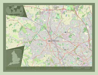 Wolverhampton, England - Great Britain. OSM. Labelled points of cities
