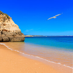 Algarve beach with turquoise water- Portugal