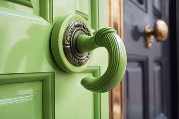 fun and quirky door handle, with unique design or pattern, created with generative ai