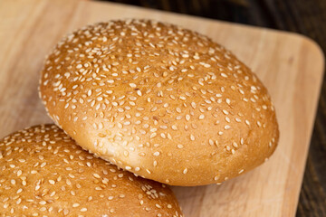 Fresh sesame bun for sandwiches