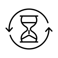 hourglass outline vector icon. repeat time stock vector icon for web, mobile app and ui design