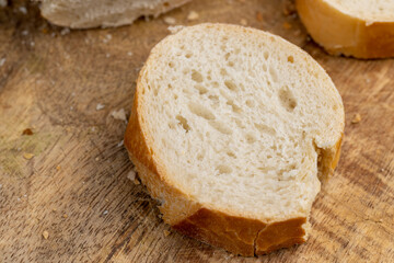 white wheat french baguette close up