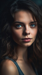 Portrait of sensual woman with flirting eyes