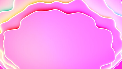 colorful bright rainbow winking delicate objects on pink bg - abstract 3D rendering