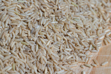 Natural brown rice for cooking healthy food