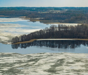 Spring landscapes in Latvia, in the countryside of Latgale near Siver lake