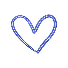 Fototapeta na wymiar Blue navy glitter heart line art shape 