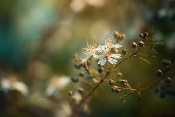 Delicate flowers on a windy day bokeh effect macro