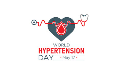 World Hypertension Day Is Observed Every Year On 17th May. Vector Template For Hypertension Day Awareness Banner.