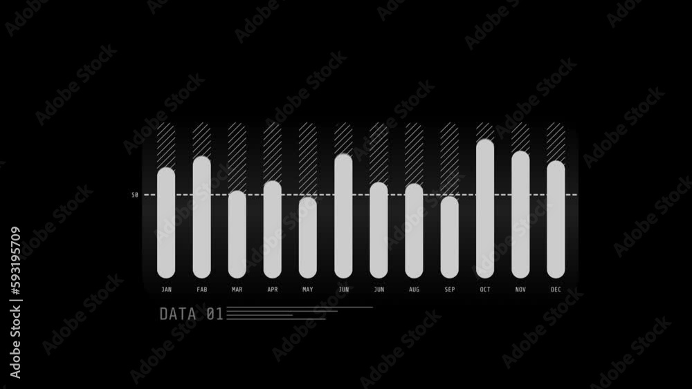 Canvas Prints animated hud infographic element month column chart.