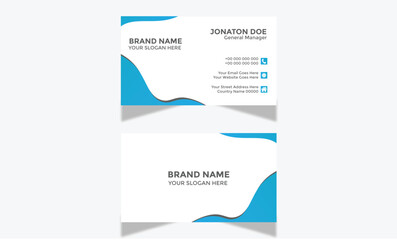 Minimal Modern Corporate and Creative Business Card Design Template Double-sided -Horizontal Name Card Simple and Clean Visiting  Card Vector illustration Colorful Business Card Professional