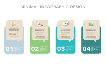 Business infographic template the concept is square option step with full color icon can be used for diagram infograph chart business presentation or web , Vector design element illustration.