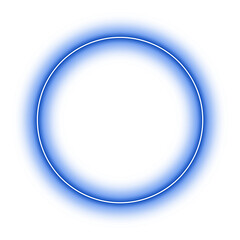 Neon Blue Circle Geometry Shape Outline Stroke