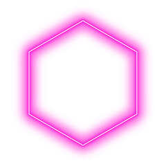 Neon Pink Hexagon Geometry Shape Outline Stroke