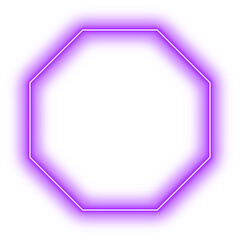 Neon Purple Octagon Geometry Shape Outline Stroke