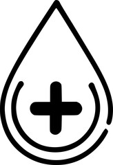 black individual clear water drop plus line icon, simple pure liquid shape with positive quality flat design pictogram, infographic vector for app logo web button ui ux interface component isolate
