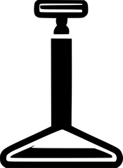 black individual floor jack line icon, simple outline support tool flat design pictogram, infographic vector for app logo web button ui ux interface elements isolate on white background