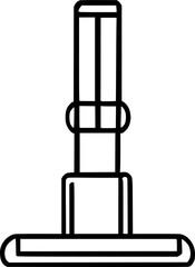 black individual floor jack line icon, simple outline support tool flat design pictogram, infographic vector for app logo web button ui ux interface elements isolate on white background