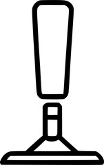 black individual floor jack line icon, simple outline support tool flat design pictogram, infographic vector for app logo web button ui ux interface elements isolate on white background