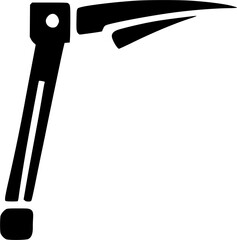 black individual ice ax line icon, simple sketch climb choice tool flat design pictogram, infographic vector for app logo web button ui ux interface elements isolate on white background