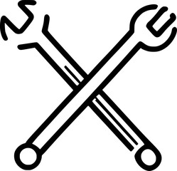 black individual traverse tool icon, simple outline care flat design pictogram, infographic vector for app logo web button ui ux interface elements isolate on white background