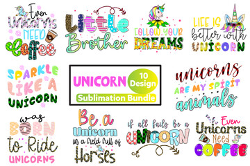 Unicorn Sublimation Design