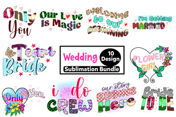 Wedding Sublimation Design Bundle