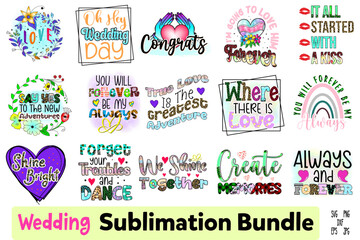 Wedding Sublimation Design Bundle
