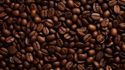 Fototapeta premium coffee beans background, close up coffee beans, generative ai