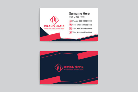Flat design minimal business card design