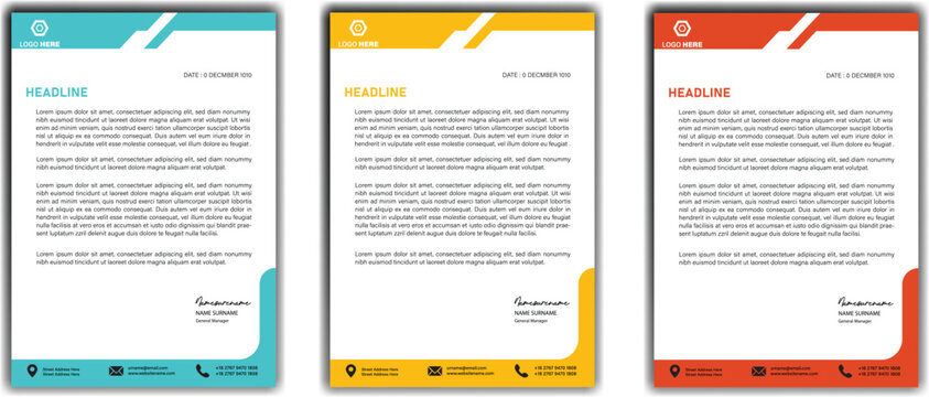 Company and business style letterhead design template