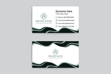 Business card design with green color