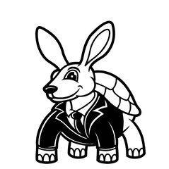 Obraz na płótnie Canvas rabbit with a turtle