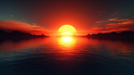 sunset over the river