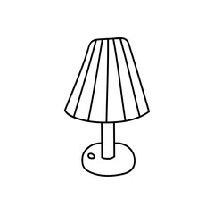 Hand drawn vector illustration of table lamp.