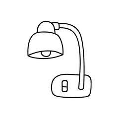 Hand drawn vector illustration of table lamp.