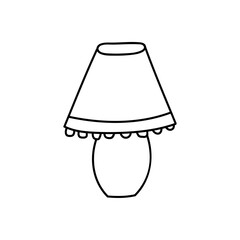 Hand drawn vector illustration of table lamp.