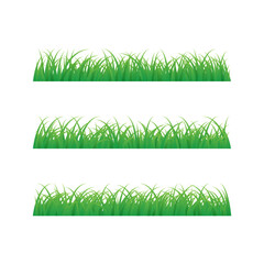 Simple Grass Footer Vector Illustration Set