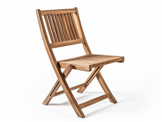 wooden garden chair on isolated white background Generated AI