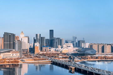 Fototapeta na wymiar Aerial photography of city skyline buildings of Shengjing Theater in Shenyang, Liaoning, China