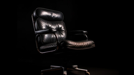 black leather armchair Generated AI