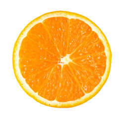 Slice of orange fruit isolated on transparent background. PNG