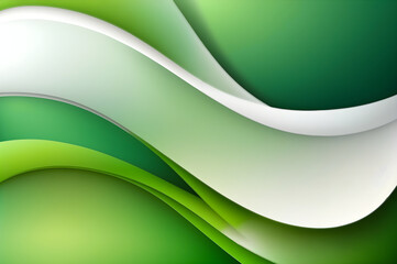 Abstract green background. Smooth curved lines. Generative AI