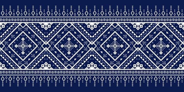 traditional thai fabric. Abstract ethnic pattern. Design for background, wallpaper, clothing, wrapping, Batik, sarong, fabric, Saree, Sari, ikkat, ikat, curtain, carpet, tablecloth, bedspread.