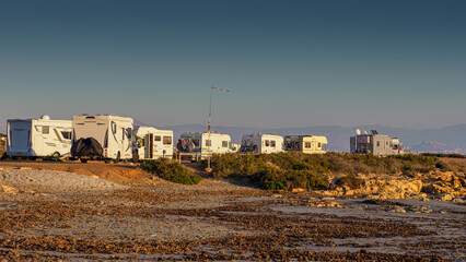 Fototapeta premium Motorhome parking near Santa Pola, Spain